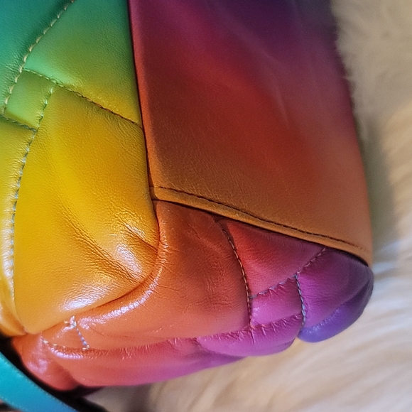 💕Kurt Geiger Large Kensington Ombre Rainbow❤🧡💛💚💙💜Leather Bag💕 - Picture 6 of 15